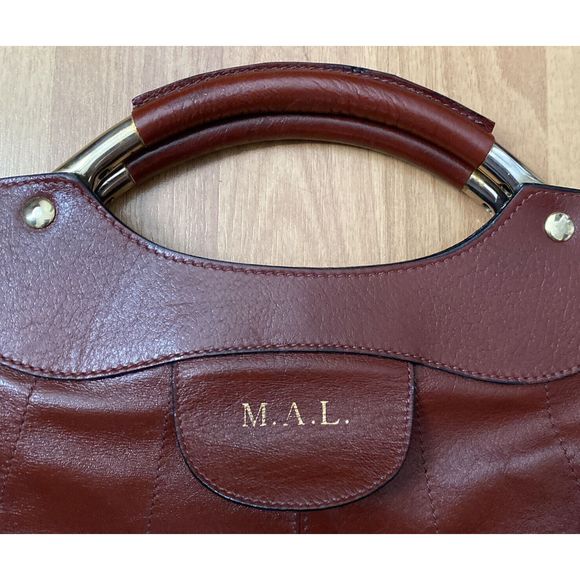 Vintage Leather School Florence Retro Handbag Purse Red Leather - Picture 2 of 12